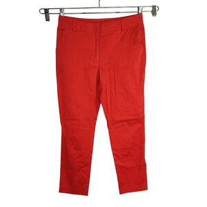 Jules and Leopold Pants Ankle Cropped Women Size 6 Orange Coral Pockets FLAW